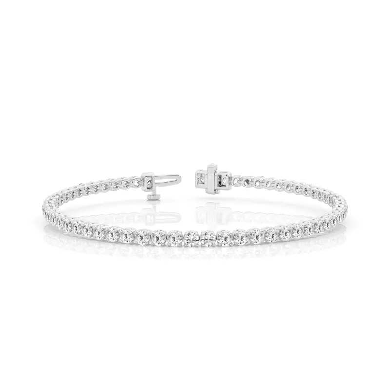 14K White Gold Four-Prong Diamond Tennis Bracelet (3 ct. tw.)